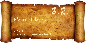 Béni Róza névjegykártya